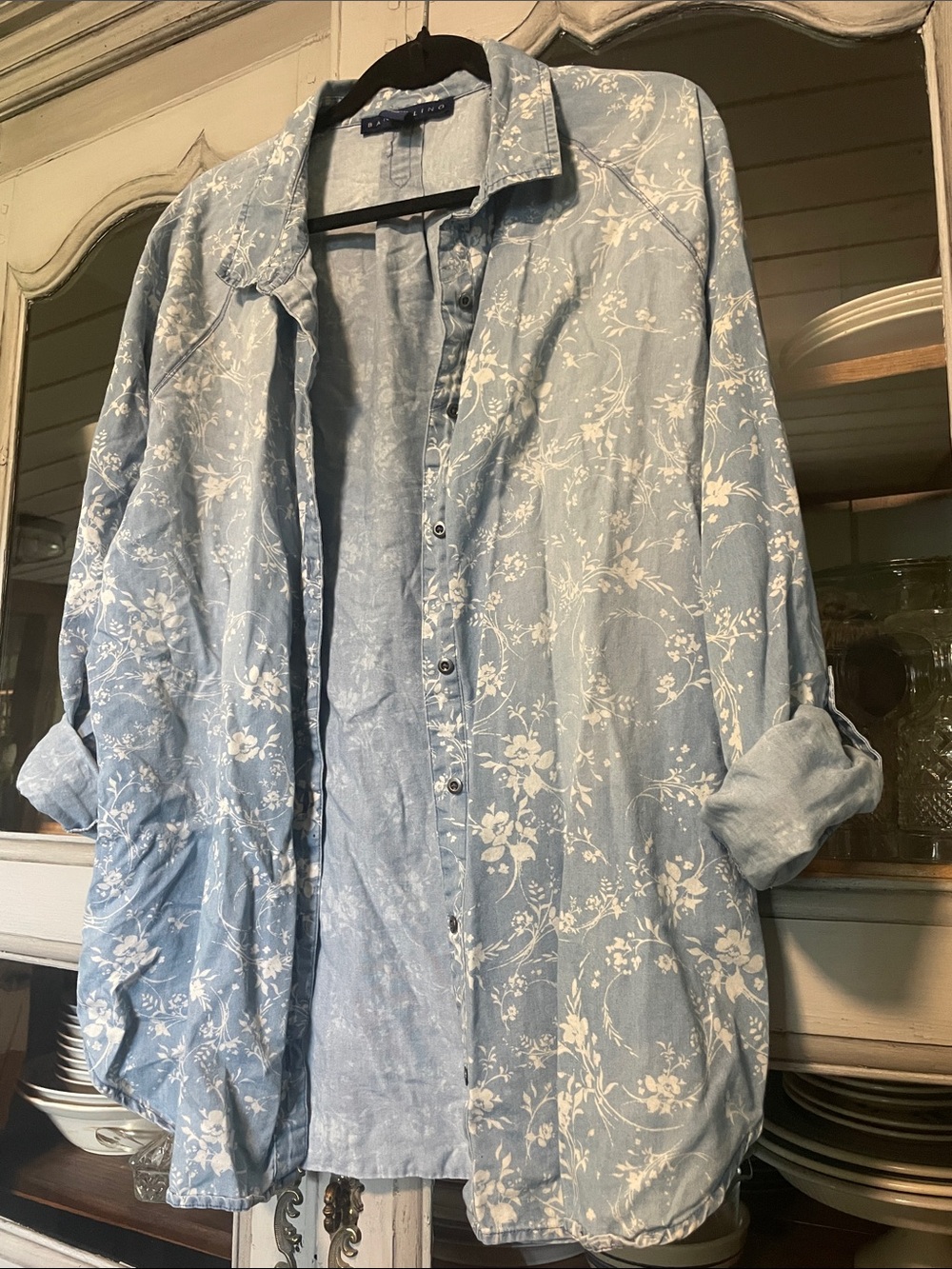 Bandolino Light Blue Floral Button-Down Shirt